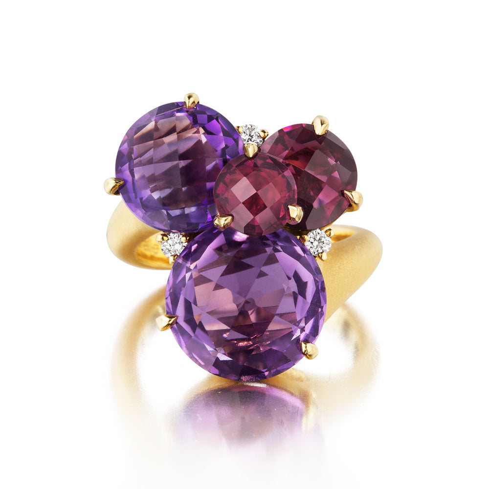 Cluster Amethyst Ring