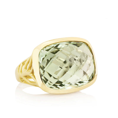 Green Quartz East-West Bold Ring