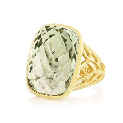 Green Quartz North-South Bold Ring